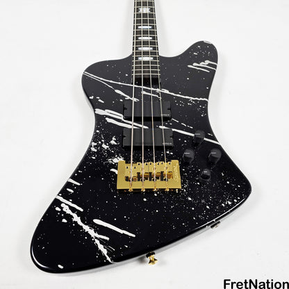 Spector Spector USA NS-2X 4-String Bass Black w/ Silver Sparkle Drip 10.02lbs #1676