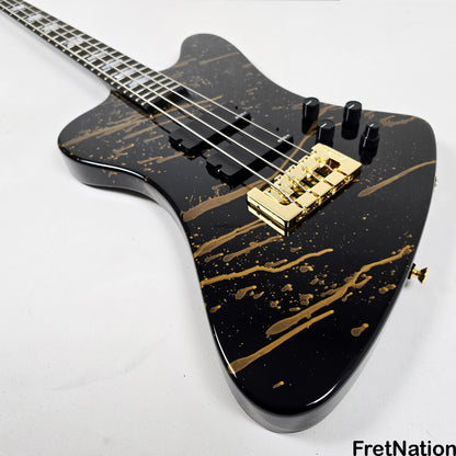 Spector Spector USA NS-2X 4-String Bass Black w/ Gold Sparkle Drip 9.96lbs #1679