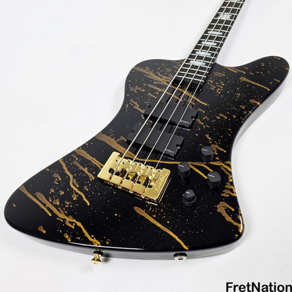 Spector Spector USA NS-2X 4-String Bass Black w/ Gold Sparkle Drip 9.96lbs #1679