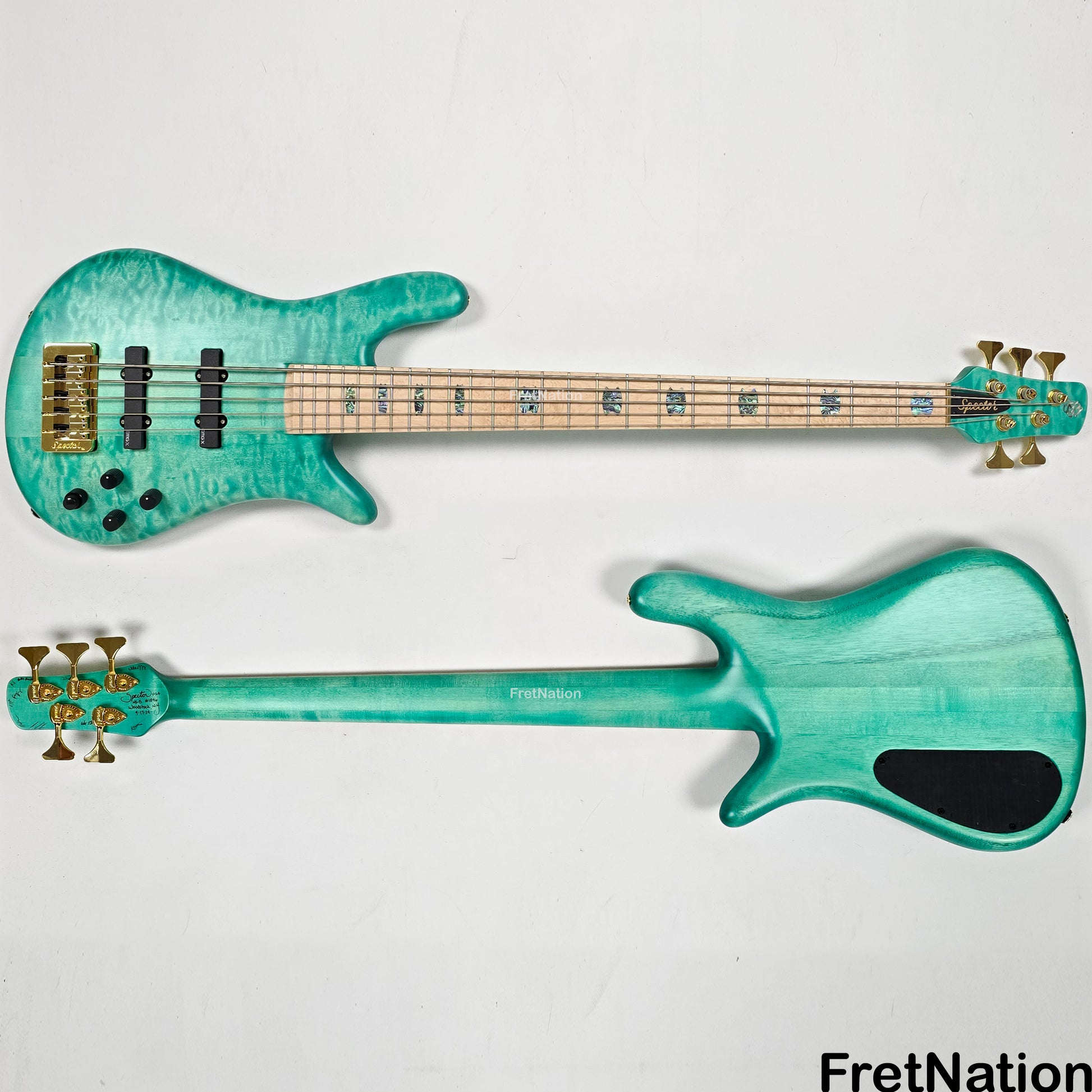 Spector Spector NS-5XL 5-String Bass Aqua Matte 8.1lbs #1846