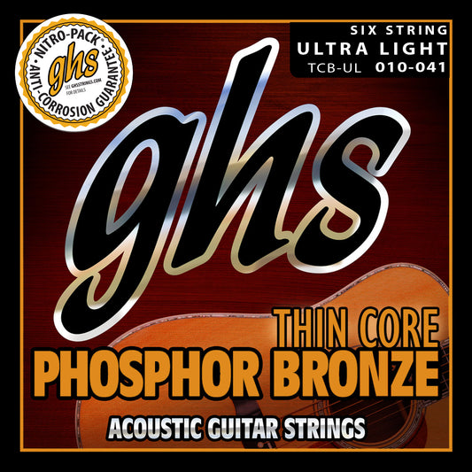 GHS Strings GHS Thin Core Phosphor Bronze Acoustic Guitar String Set - 10-41 Ultra Light TCB-UL
