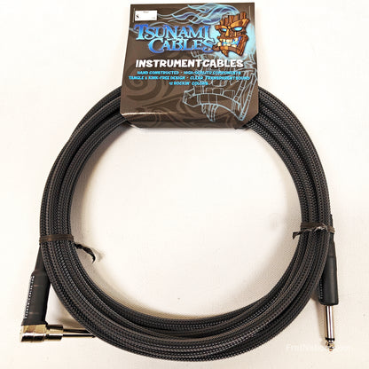 Tsunami Cables Tsunami Cables 15' 1/4" Straight/90 Instrument Cable for Recessed Jacks - Carbon