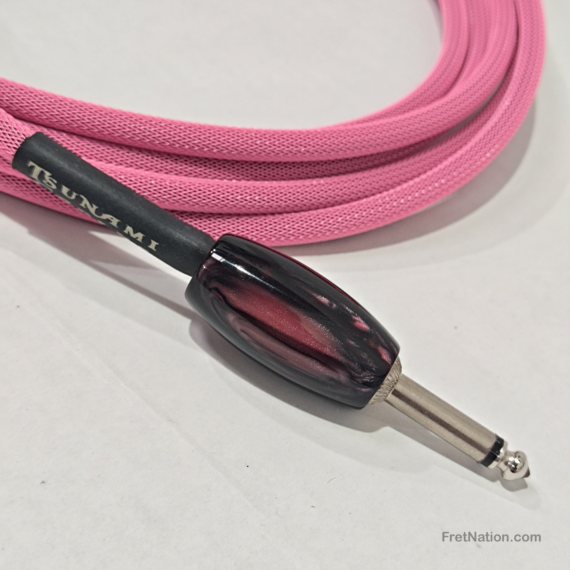Tsunami Cables Tsunami Custom Shop 15' Instrument Cable Straight-90 - Pink w/ Black & Pink Resin Ends
