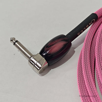 Tsunami Cables Tsunami Custom Shop 15' Instrument Cable Straight-90 - Pink w/ Black & Pink Resin Ends