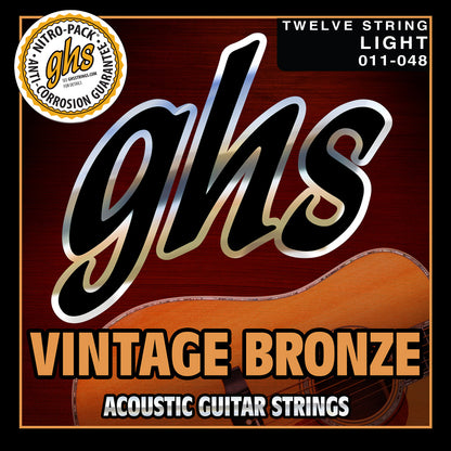 GHS Strings GHS Vintage Bronze Acoustic Guitar 12-String Set - 11-48 Light VN-12L