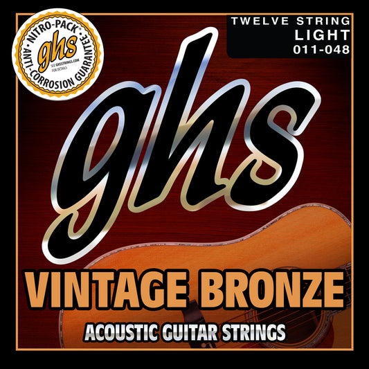 GHS Strings GHS Vintage Bronze Acoustic Guitar 12-String Set - 11-48 Light VN-12L