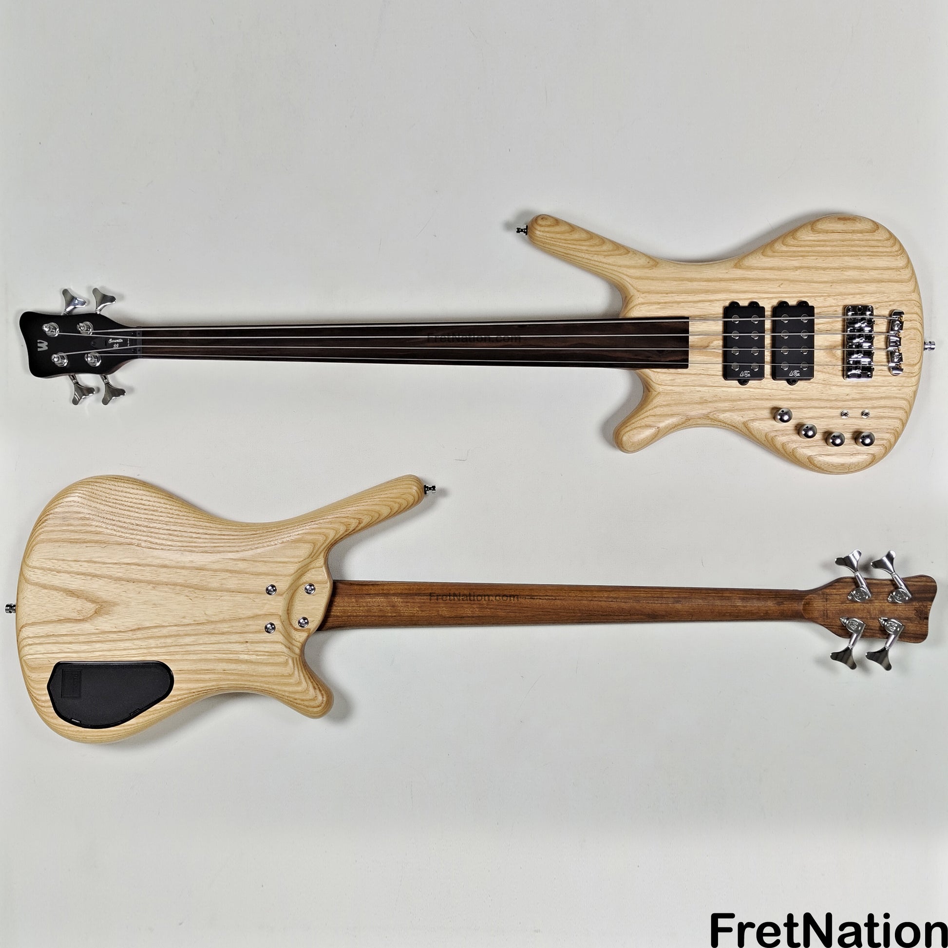Warwick Warwick Teambuilt GPS Corvette $$ 4-String Lefty - Natural Transparent Satin Fretless 9.52lbs D 013548-25