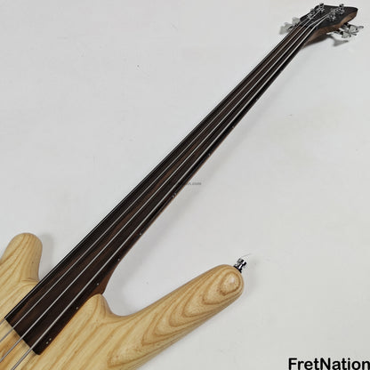 Warwick Warwick Teambuilt GPS Corvette $$ 4-String Lefty - Natural Transparent Satin Fretless 9.52lbs D 013548-25