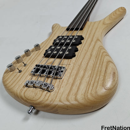 Warwick Warwick Teambuilt GPS Corvette $$ 4-String Lefty - Natural Transparent Satin Fretless 9.52lbs D 013548-25
