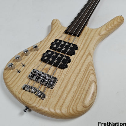 Warwick Warwick Teambuilt GPS Corvette $$ 4-String Lefty - Natural Transparent Satin Fretless 9.52lbs D 013548-25
