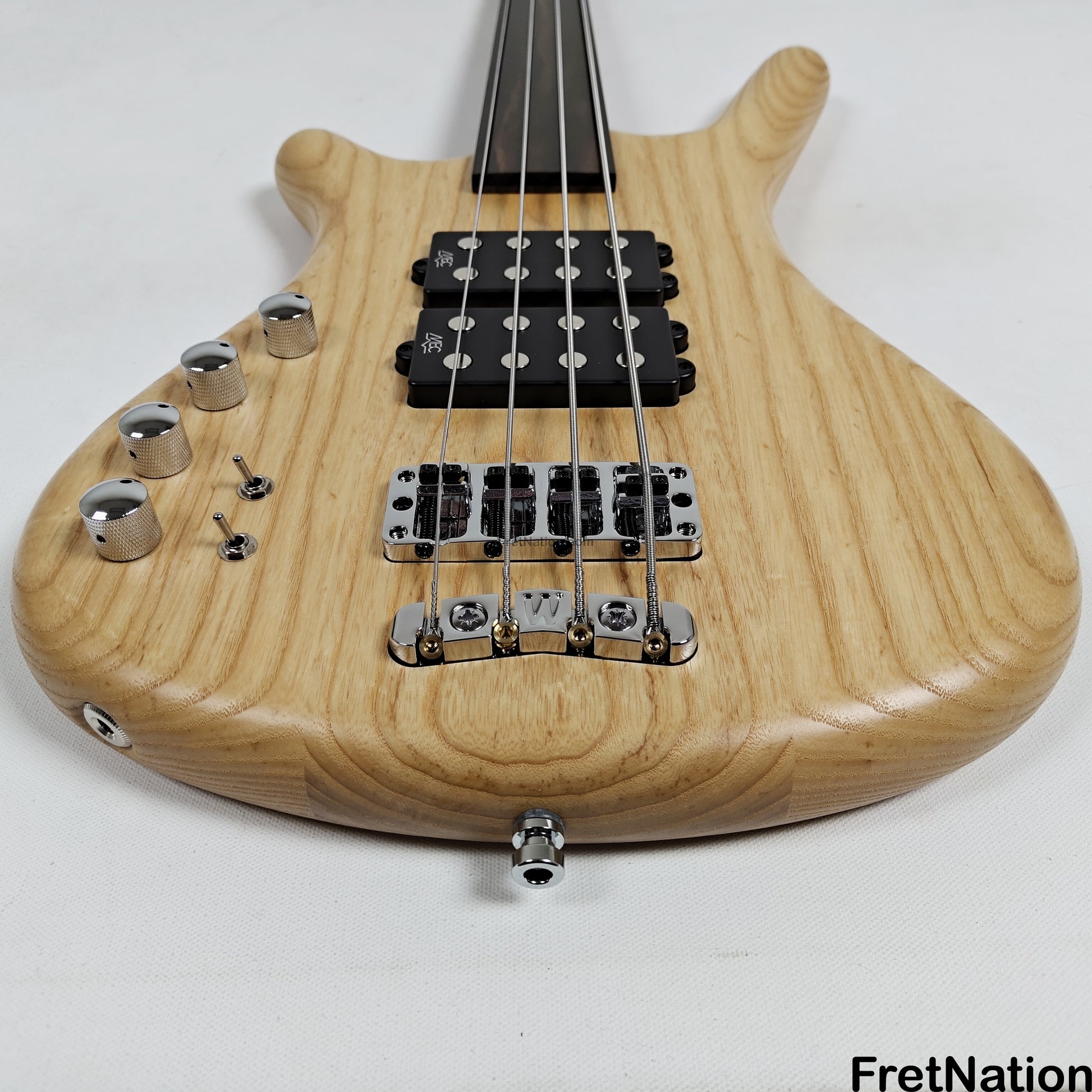 Warwick Warwick Teambuilt GPS Corvette $$ 4-String Lefty - Natural Transparent Satin Fretless 9.52lbs D 013548-25