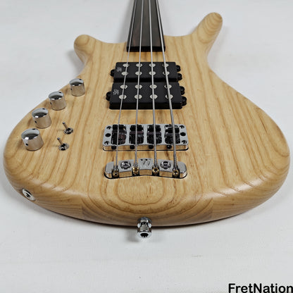 Warwick Warwick Teambuilt GPS Corvette $$ 4-String Lefty - Natural Transparent Satin Fretless 9.52lbs D 013548-25