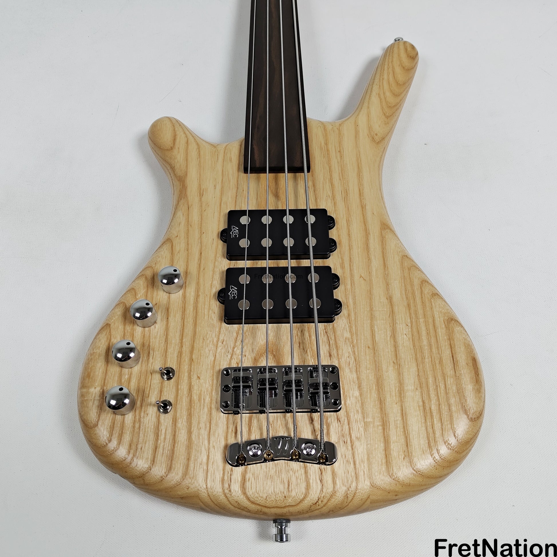 Warwick Warwick Teambuilt GPS Corvette $$ 4-String Lefty - Natural Transparent Satin Fretless 9.52lbs D 013548-25