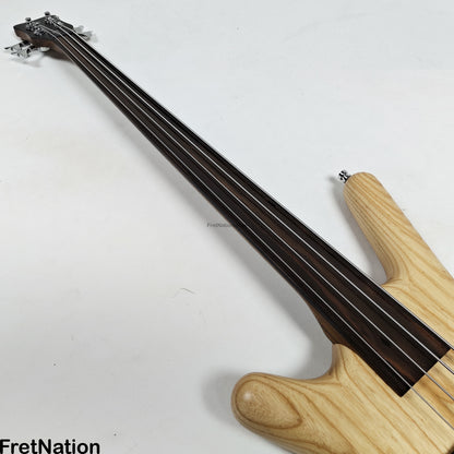 Warwick Warwick Teambuilt GPS Corvette $$ 4-String Lefty - Natural Transparent Satin Fretless 9.52lbs D 013548-25