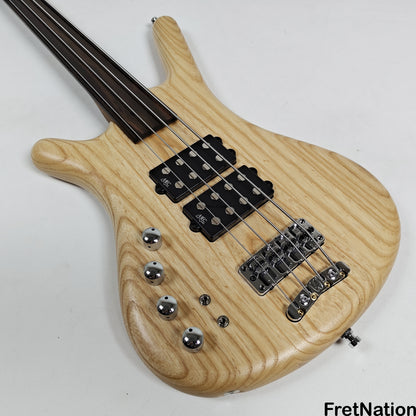 Warwick Warwick Teambuilt GPS Corvette $$ 4-String Lefty - Natural Transparent Satin Fretless 9.52lbs D 013548-25