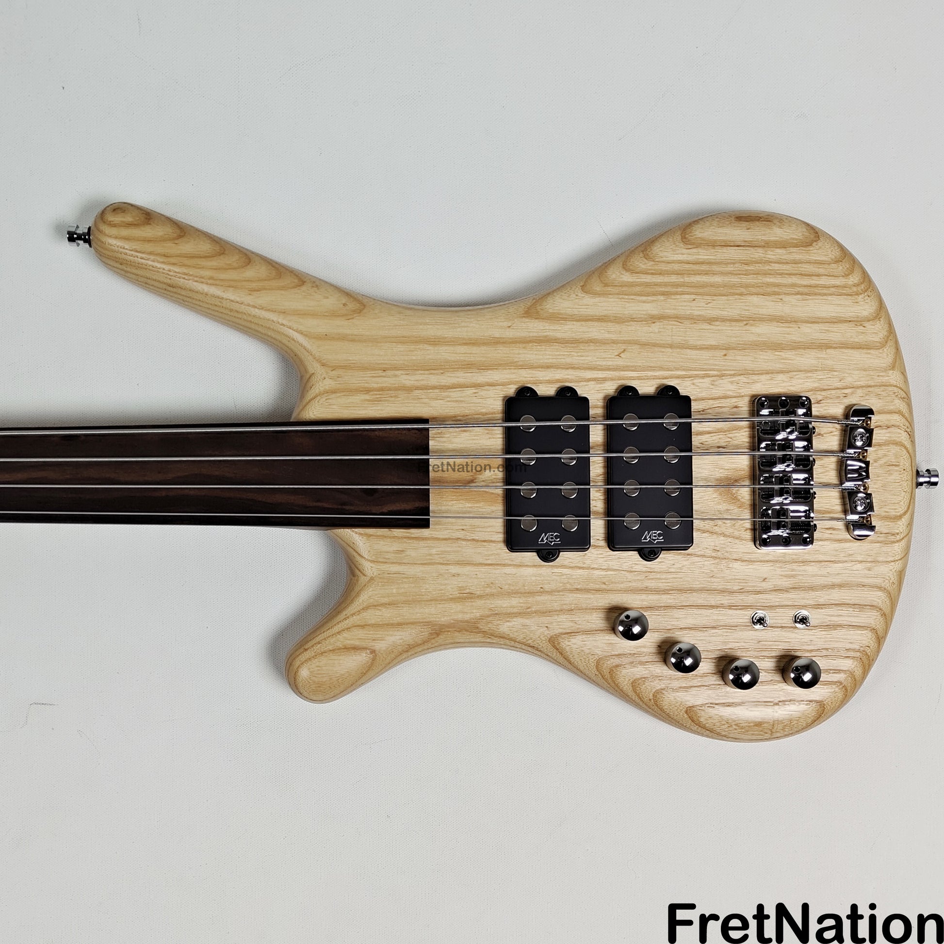 Warwick Warwick Teambuilt GPS Corvette $$ 4-String Lefty - Natural Transparent Satin Fretless 9.52lbs D 013548-25