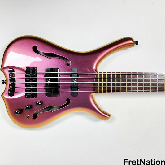 Warwick Warwick Masterbuilt CS Infinity 5-String Bass Megenda / Gold Colorshift 10.40 Pounds - L 164028-23 B-Stock
