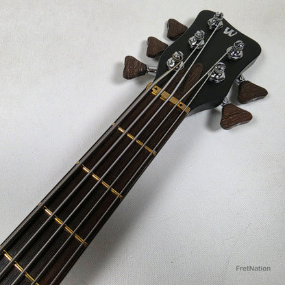 Warwick MasterBuilt Star Bass II Solid Black 5-String - 9.70lbs K 164102-24