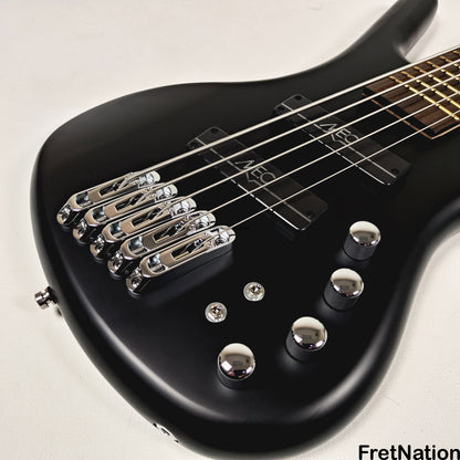 Warwick Warwick RockBass Corvette Multi-Scale 5-String Bass Solid Black 9.26lbs #571477-25