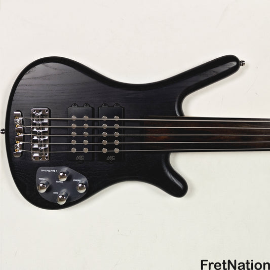 Warwick Warwick RockBass Corvette $$ 5-String Fretless Bass Nirvana Black Transparent Satin 10.96lbs #569175-25