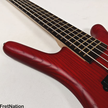 Warwick Warwick RockBass Corvette $$ 5-String Bass Burgundy Red Transparent Satin 10.56lbs #571855-25