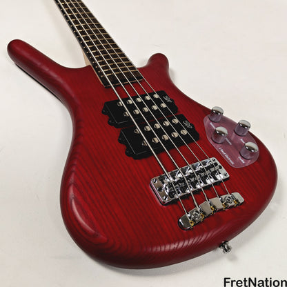 Warwick Warwick RockBass Corvette $$ 5-String Bass Burgundy Red Transparent Satin 10.56lbs #571855-25