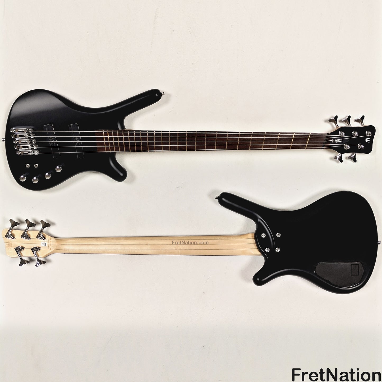 Warwick Warwick RockBass Corvette Multi-Scale 5-String Bass Solid Black 9.34lbs #570856-25