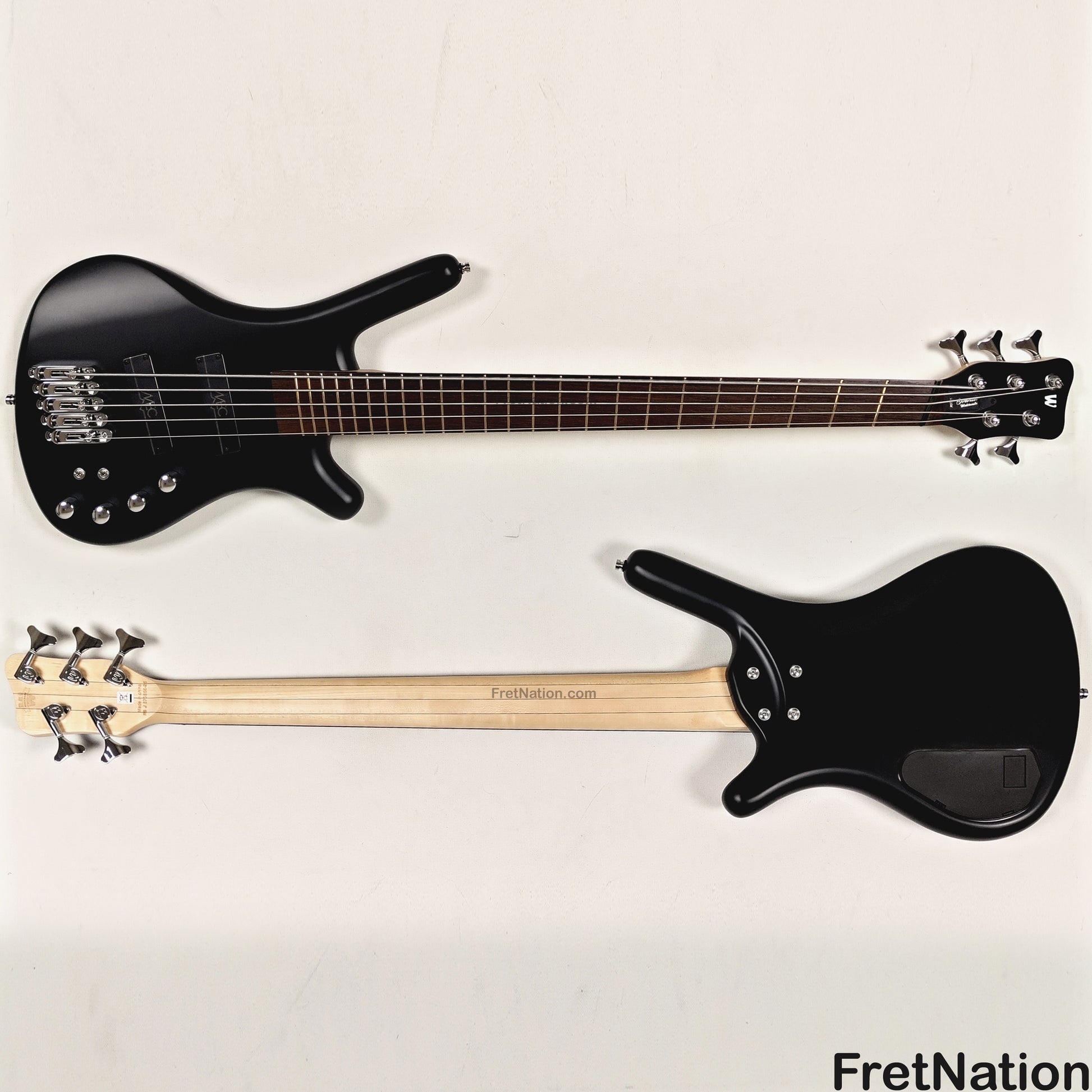 Warwick Warwick RockBass Corvette Multi-Scale 5-String Bass Solid Black 9.34lbs #570856-25