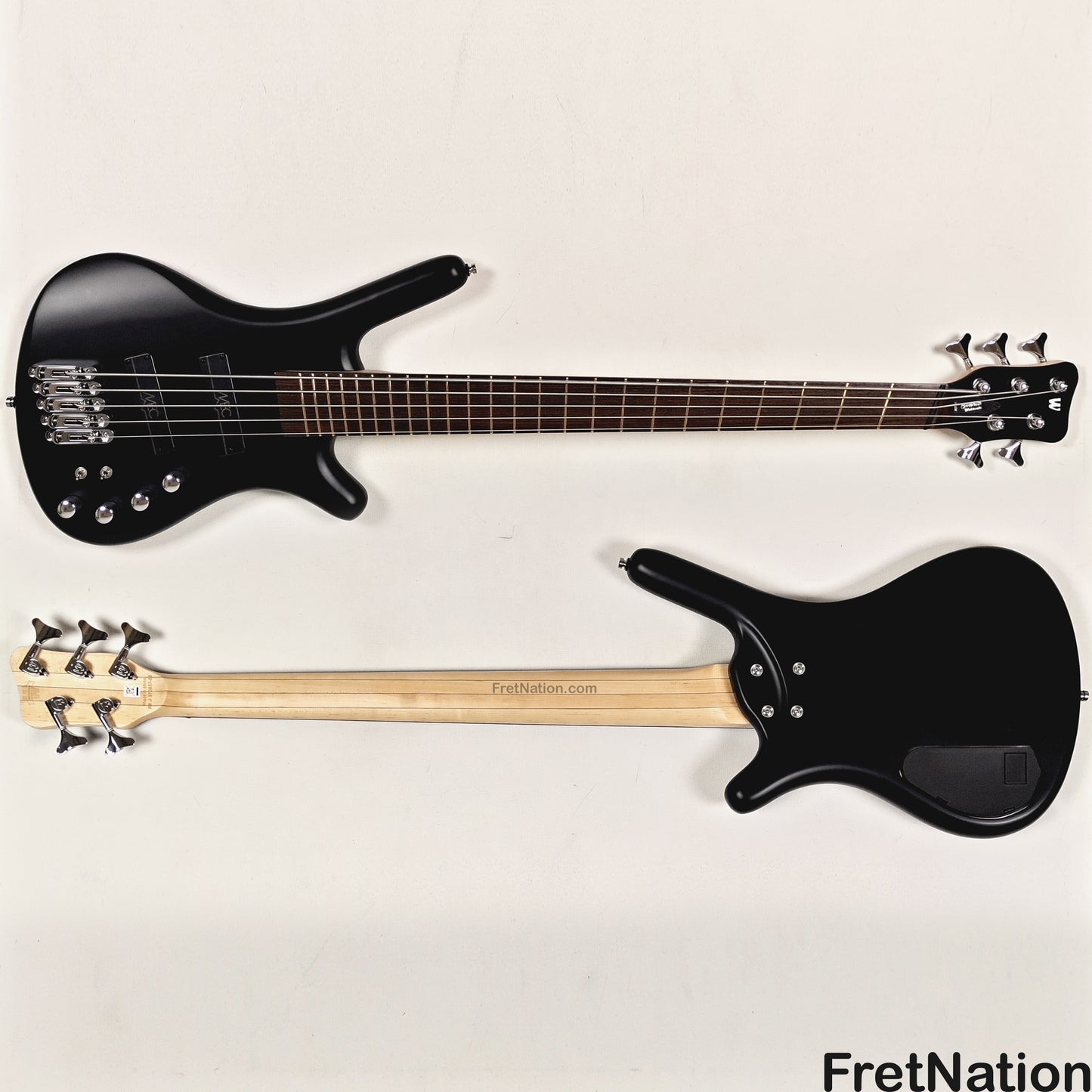 Warwick Warwick RockBass Corvette Multi-Scale 5-String Bass Solid Black 9.32lbs #570857-25
