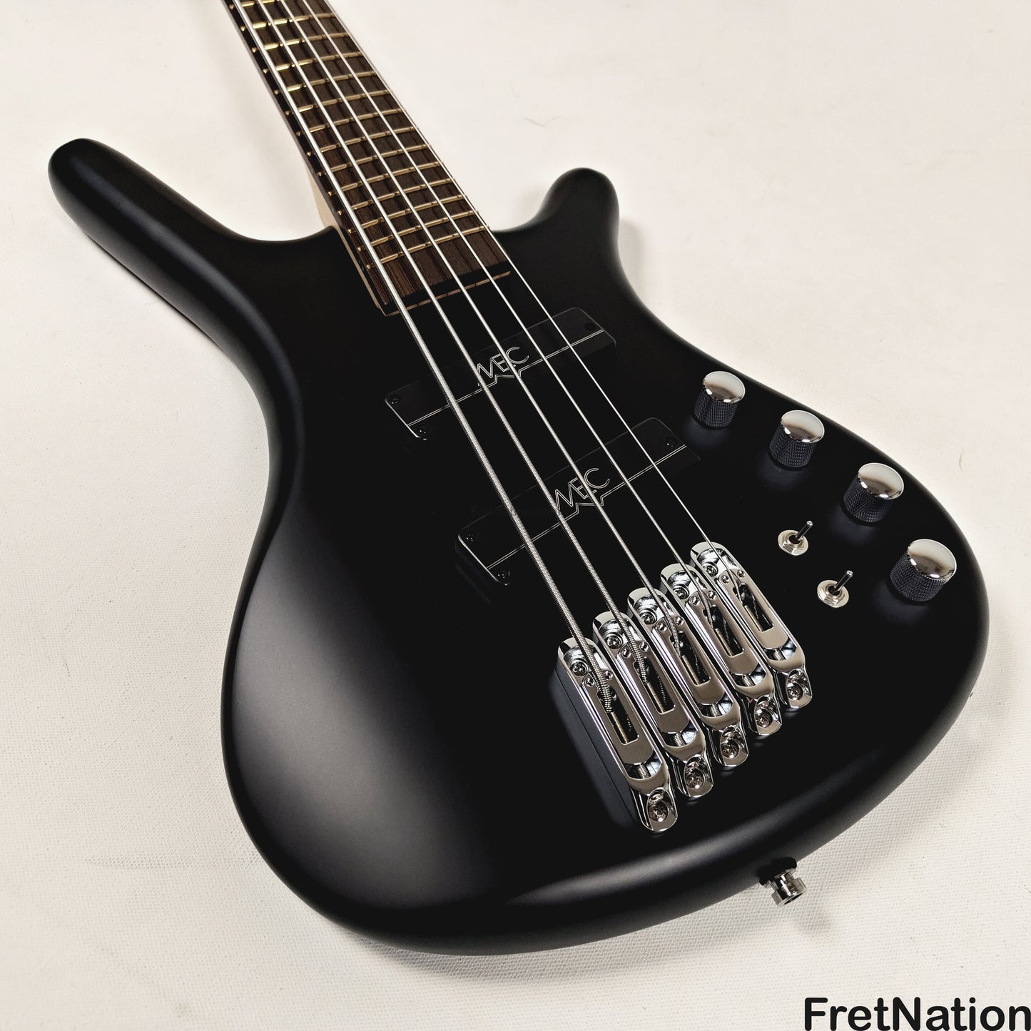 Warwick Warwick RockBass Corvette Multi-Scale 5-String Bass Solid Black 9.32lbs #570857-25