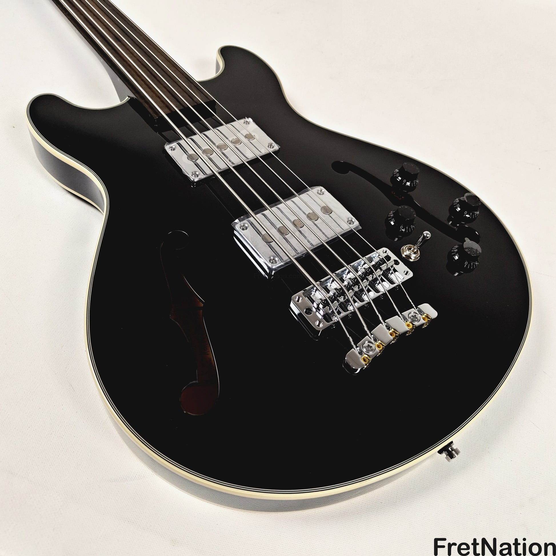 Warwick Warwick RockBass Star Fretless Bass 5-String Bass Solid Black 8.72lbs #569852-25