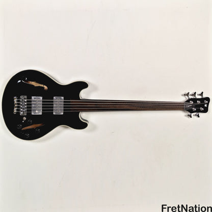 Warwick Warwick RockBass Star Fretless Bass 5-String Bass Solid Black 8.72lbs #569852-25