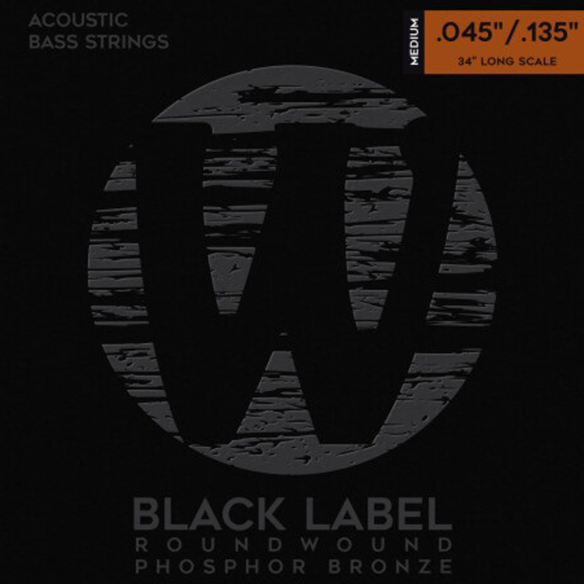 Warwick Warwick Black Label Acoustic Phosphor Bronze 5-String Bass Set - 45-135 Medium 36301 LOS 5 045/135"