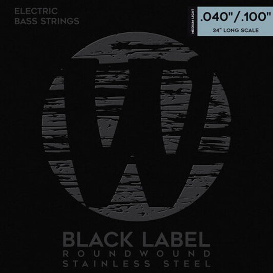 Warwick Warwick Black Label Stainless Steel 4-String Electric Bass Set - 40-100 Light 40210 ML 4 040/100"