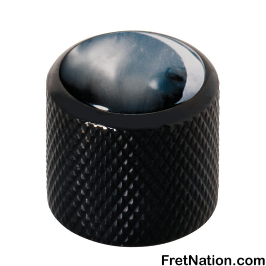 Warwick Framus & Warwick - Potentiometer Dome Knob, Black Perloid, Cap - Black - SP 30415 BK BLK CAP