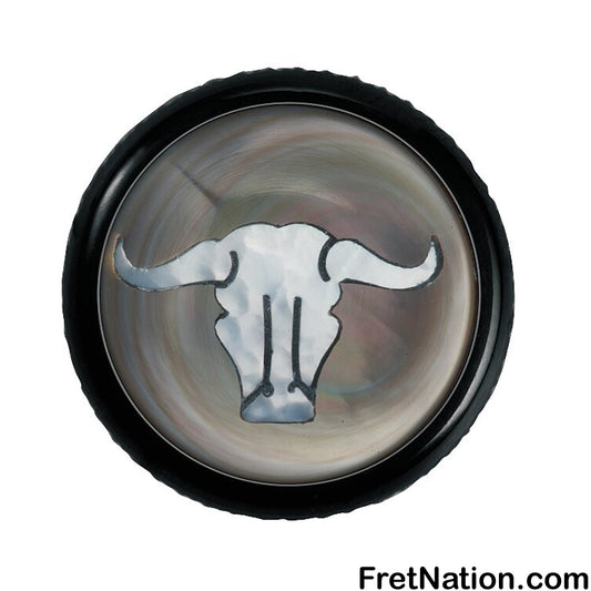 Warwick Framus & Warwick - Potentiometer Dome Knob, Bull Skull, Inlay - Black - SP 30415 BK BULLSKL
