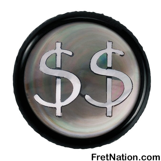 Warwick Framus & Warwick - Potentiometer Dome Knob, Dollar, Inlay - Black - SP 30415 BK DOLLAR