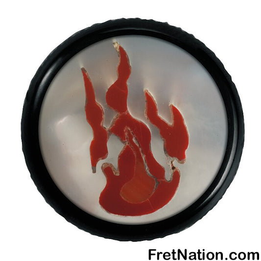 Warwick Framus & Warwick - Potentiometer Dome Knob, Flame, Inlay - Black - SP 30415 BK FLAME
