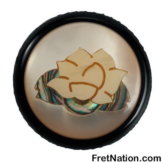 Warwick Framus & Warwick - Potentiometer Dome Knob, Lotus, Inlay - Black - SP 30415 BK LOTUS