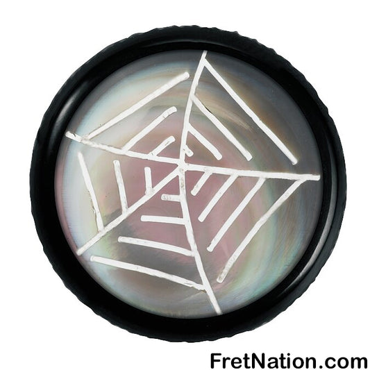 Warwick Framus & Warwick - Potentiometer Dome Knob, Spiderweb, Inlay - Black - SP 30415 BK SPIDER