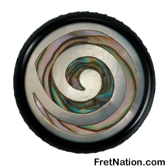 Warwick Framus & Warwick - Potentiometer Dome Knob, Spiral, Inlay - Black - SP 30415 BK SPIRAL