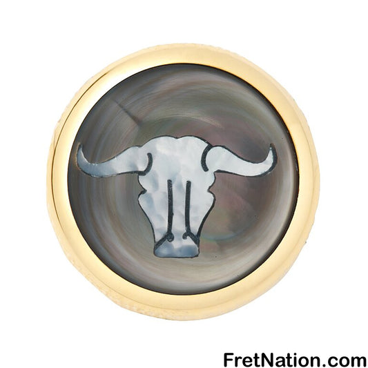 Warwick Framus & Warwick - Potentiometer Dome Knob, Bull Skull, Inlay - Gold - SP 30416 GD BULLSKL