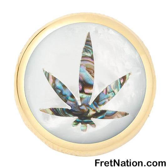 Warwick Framus & Warwick - Potentiometer Dome Knob, Cannabis, Inlay - Gold - SP 30416 GD CANNABIS