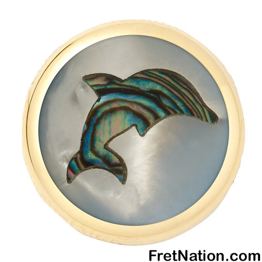 Warwick Framus & Warwick - Potentiometer Dome Knob, Dolphin, Inlay - Gold - SP 30416 GD DOLPHIN