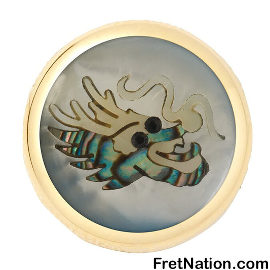 Warwick Framus & Warwick - Potentiometer Dome Knob, Dragonhead, Inlay - Gold - SP 30416 GD DRAGON