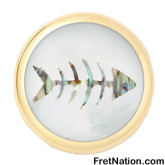 Warwick Framus & Warwick - Potentiometer Dome Knob, Fishbone, Inlay - Gold - SP 30416 GD FISHBONE