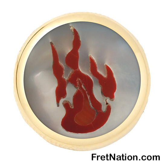 Warwick Framus & Warwick - Potentiometer Dome Knob, Flame, Inlay - Gold - SP 30416 GD FLAME