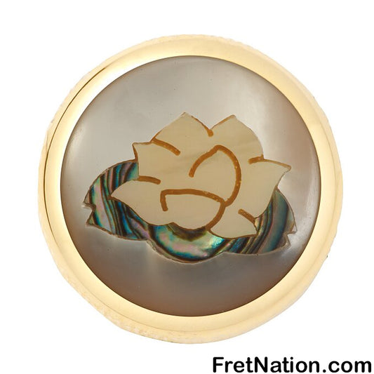Warwick Framus & Warwick - Potentiometer Dome Knob, Lotus, Inlay - Gold - SP 30416 GD LOTUS