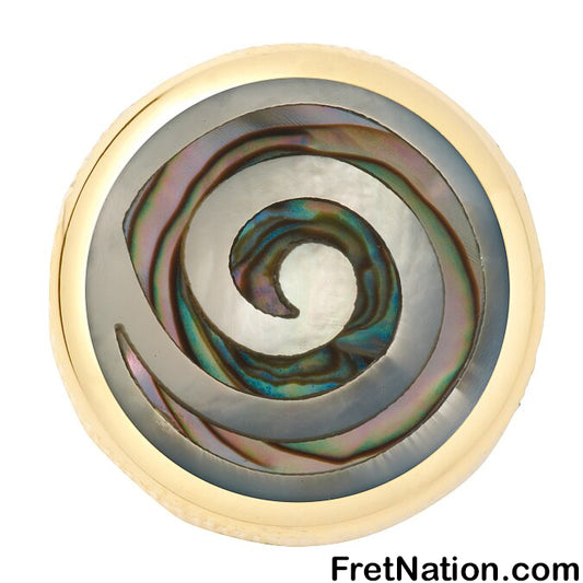 Warwick Framus & Warwick - Potentiometer Dome Knob, Spiral, Inlay - Gold - SP 30416 GD SPIRAL