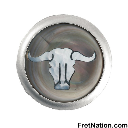 Warwick Framus & Warwick - Potentiometer Dome Knob, Bull Skull, Inlay - Satin Chrome - SP 30417 SC BULLSKL